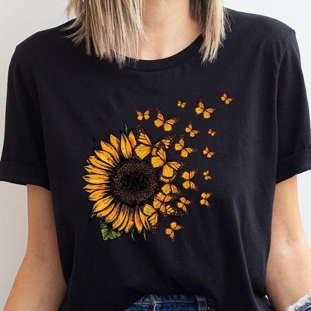 Cute Sunflower T-Shirt, Sunflower Graphic Tees